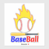 Sticker Bal & Bat De Baseball, Ventilateur (Feuille)