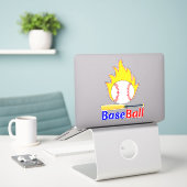 Sticker Bal & Bat De Baseball, Ventilateur (Ordinateur portable sur le bureau)