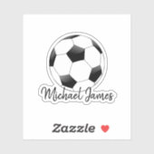 Sticker Bal de football moderne mignon noir et blanc Micha (Feuille)
