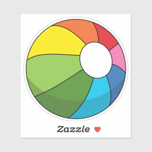 Sticker Bal De Plage Coloré (Feuille)