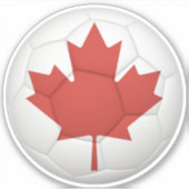 Sticker Bal de soccer du drapeau canadien (Devant)
