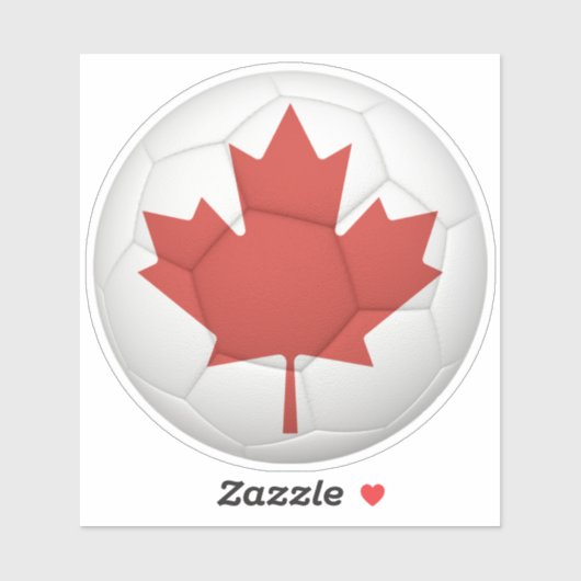 Sticker Bal de soccer du drapeau canadien (Feuille)