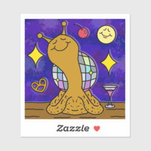 Sticker Bal Disco Snail Cute Happy New Year Vinyl