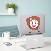 Sticker Bal et gant de baseball en caricature (Ordinateur portable sur le bureau)