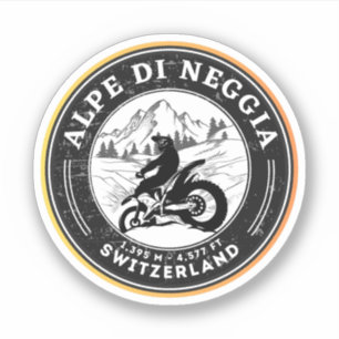 Sticker Balade en moto Alpe di Neggia alpes suisses