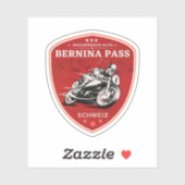 Sticker Balade en moto Bernina pass alpes suisses (Feuille)