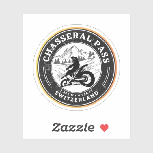 Sticker Balade en moto Chasseral Pass alpes suisses (Feuille)