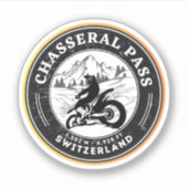 Sticker Balade en moto Chasseral Pass alpes suisses (Devant)