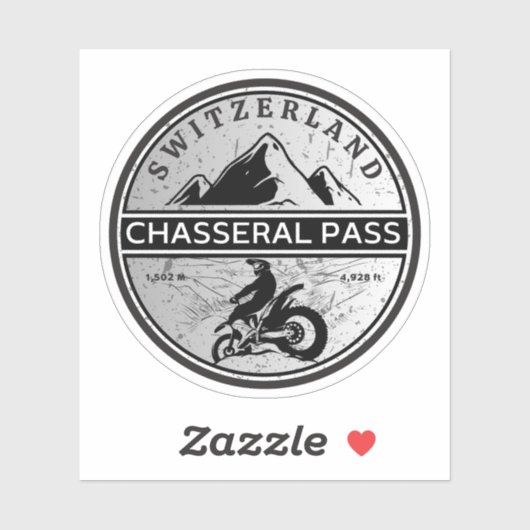 Sticker Balade en moto Chasseral Pass alpes suisses (Feuille)