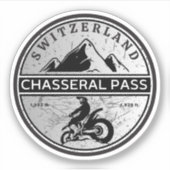 Sticker Balade en moto Chasseral Pass alpes suisses (Devant)