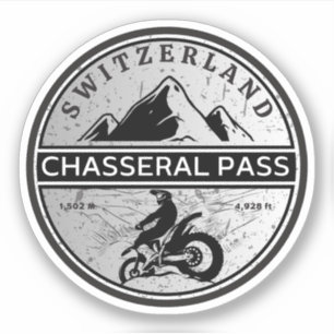 Sticker Balade en moto Chasseral Pass alpes suisses