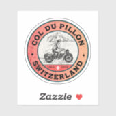 Sticker Balade en moto Col du Pillon alpes suisses (Feuille)