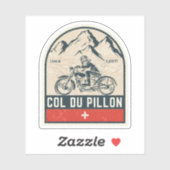 Sticker Balade en moto Col du Pillon alpes suisses (Feuille)