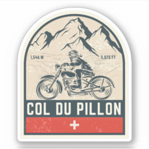 Sticker Balade en moto Col du Pillon alpes suisses