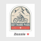 Sticker Balade en moto Gotthard Pass alpes suisses (Feuille)