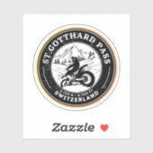 Sticker Balade en moto Gotthard Pass alpes suisses (Feuille)