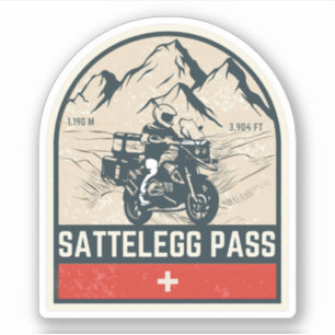 Sticker Balade en moto Sattelegg pass swiss-alps