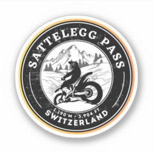 Sticker Balade en moto Sattelegg pass swiss-alps