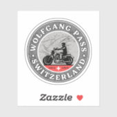 Sticker Balade en moto Wolfgang Pass alpes suisses (Feuille)