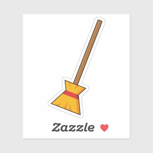 Sticker Balai de sorcière (Feuille)