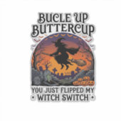 Sticker Balai de sorcière Bucle Up Buttercup Switch Hallow (Devant)