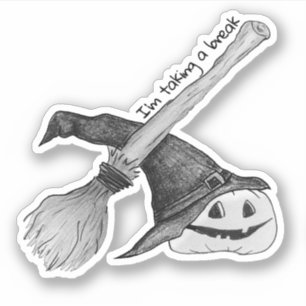 Sticker Balai de sorcière Halloween