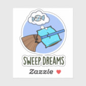 Sticker Balayage Dreams Funny Broom Pun (Feuille)