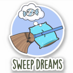 Sticker Balayage Dreams Funny Broom Pun
