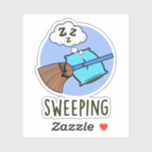 Sticker Balayage drôle Dormir Pun de chambre (Feuille)