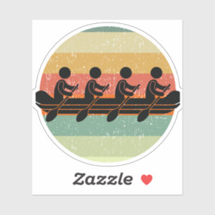 Sticker Balayer l'équipage d'aviron au coucher du soleil