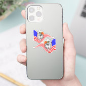 Sticker Bald Eagle American USA Drapeau Patriotique Art (Téléphone)
