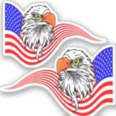 Sticker Bald Eagle American USA Drapeau Patriotique Art (Recto)