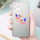 Sticker Bald Eagle American USA Flag Patriotic Art (Téléphone)