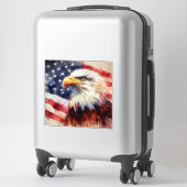 Sticker Bald Eagle avec drapeau des États-Unis d'Amérique (Sur valise)