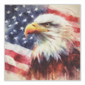 Sticker Bald Eagle avec drapeau des États-Unis d'Amérique (Devant)