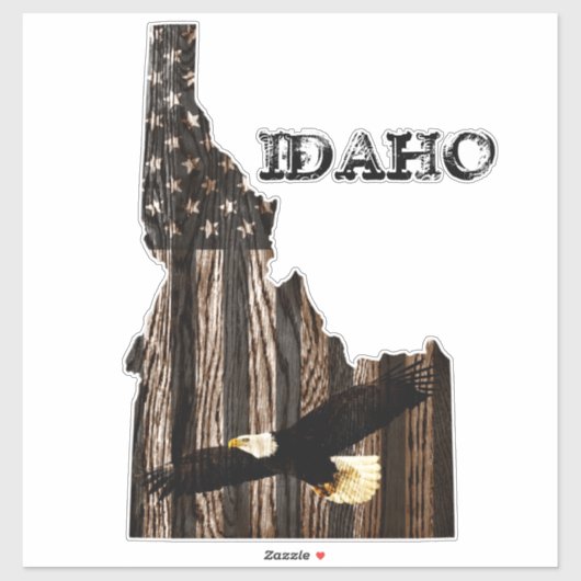 STICKER BALD EAGLE BOIS BRÛLÉ - IDAHO PATRIOT NOIR (Feuille)