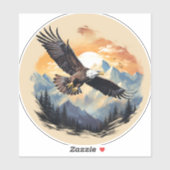 Sticker Bald Eagle, symbole de l'Amérique (Feuille)
