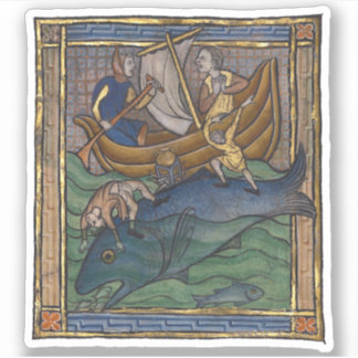Sticker Baleine bestiaire médiévale c. 1270