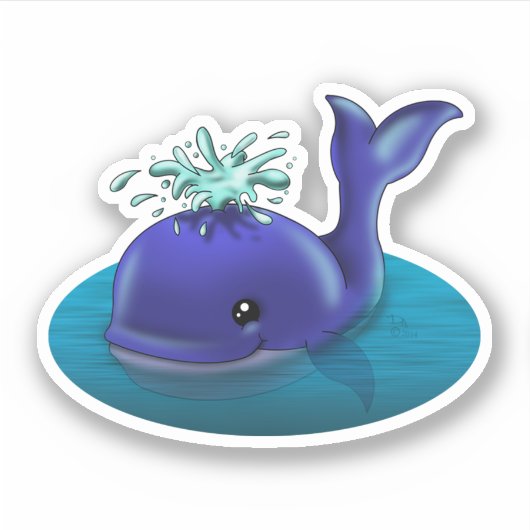 Sticker Baleine bleue (Devant)