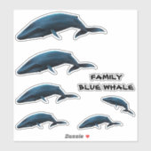 STICKER BALEINE BLEUE FAMILIALE (Feuille)