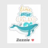Sticker Baleine Bleue Joyeux Moment de se détendre (Feuille)