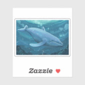 Sticker Baleine bleue Petite (Feuille)