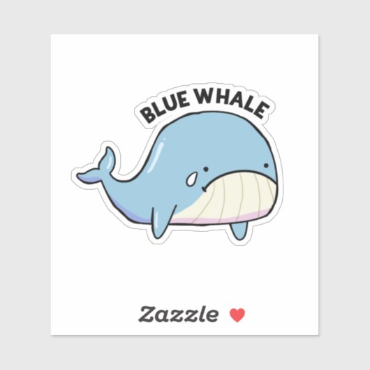 Sticker Baleine Bleue Sad Baleine Pun Die-Cut (Feuille)