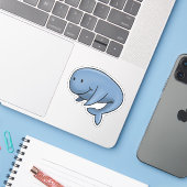 Sticker Baleine de Chubby (Ordinateur portable avec iPhone)