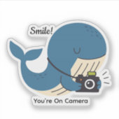 Sticker Baleine mignonne avec caméra (Devant)