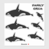 STICKER BALEINE ORCA FAMILLE (Feuille)