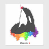 Sticker Baleine tueuse Orca Arc-en-ciel (Feuille)