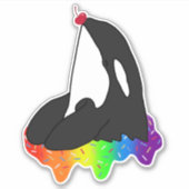 Sticker Baleine tueuse Orca Arc-en-ciel (Devant)