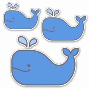 Sticker Baleines bleues côtières de Preppy