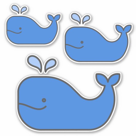 Sticker Baleines bleues côtières de Preppy (Devant)